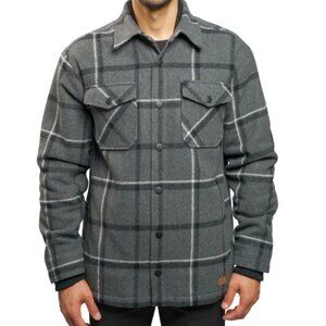 Jachs Men’s Sherpa Lined Wool Blend Shirt Jacket Heavyweight Black Size L